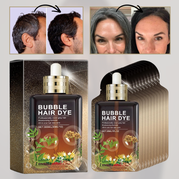 شامبو بخلاصة نباتية لتغطية الشيب 🍃 لون أسود طبيعي من أول غسلة (10 أكياس)